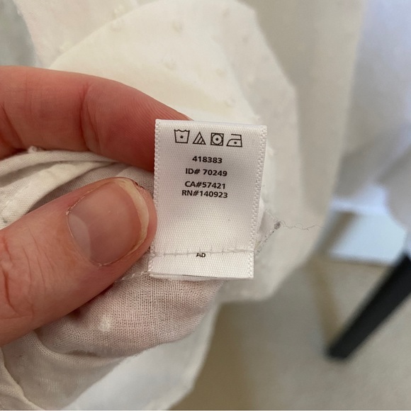 White Cotton Eyelet Blouse Loft Medium - Picture 7 of 8